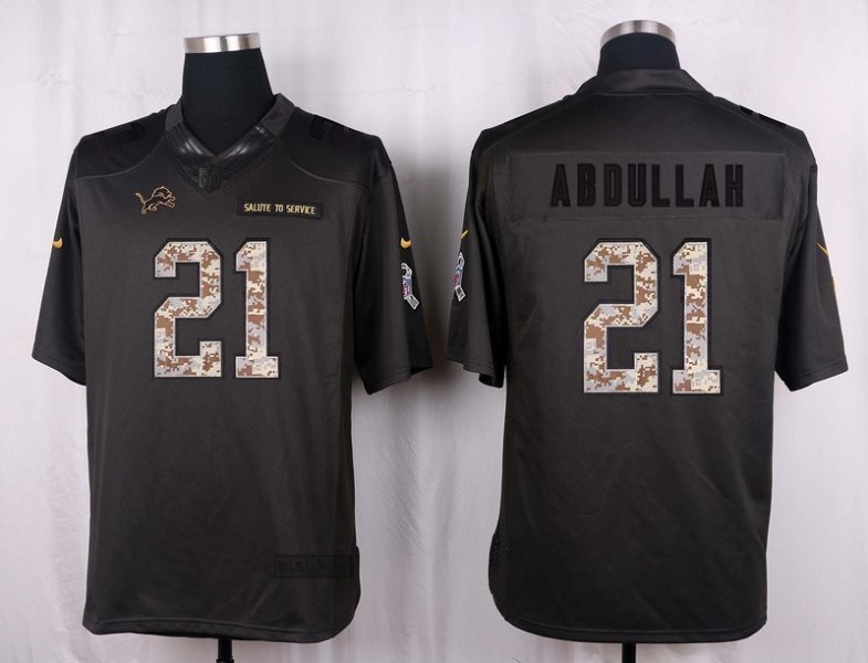Nike NFL Lions 21 Ameer Abdullah Anthracite 2016 Salute to Service Limited Jersey