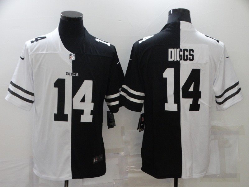 Nike Bills 14 Stefon Diggs White Black Split Vapor Limited Men Jersey