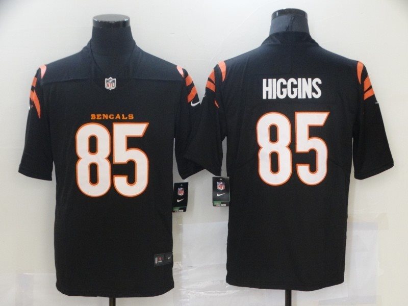 Nike Bengals 85 Tee Higgins 2021 New Black Vapor Limited Men Jersey