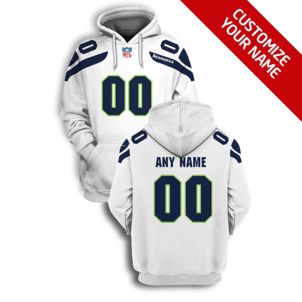 NFL Seahawks Customized White 2021 Stitched New Hoodie