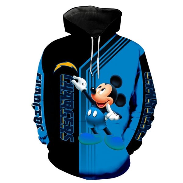 NFL Los Angeles Chargers Disney Mickey Mouse Pullover Hoodies