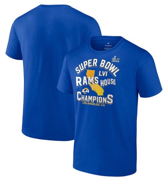 NFL Rams 2022 Royal Super Bowl LVI Champions Hometown Hard Count T-Shirt
