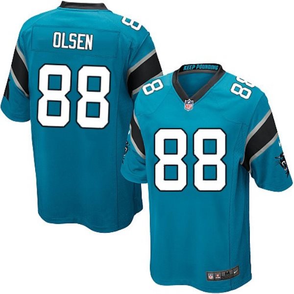 Nike Carolina Panthers No.88 Greg Olsen Blue Men's Football Game Jersey