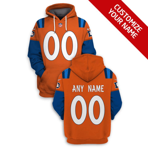 NFL Broncos Customized Orange 2021 Stitched New Hoodie