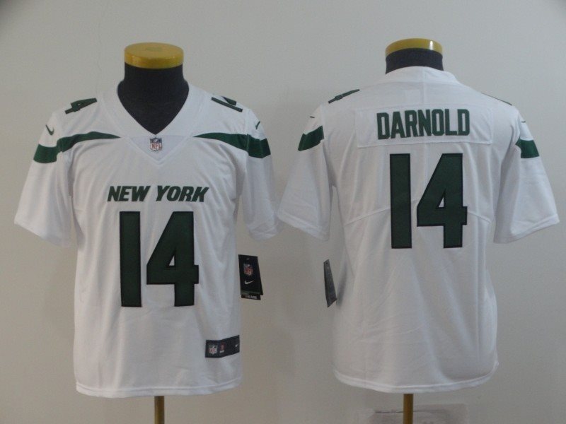 Nike Jets 14 Sam Darnold White New 2019 Vapor Untouchable Limited Youth Jersey