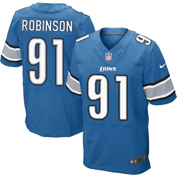 Nike Lions 91 A'Shawn Robinson Light Blue NFL Men Elite Jersey