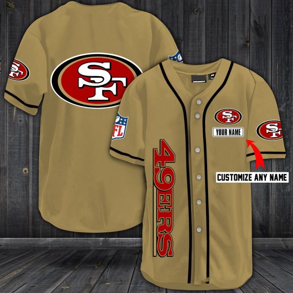 NFL San Francisco 49ers Baseball Customized Jersey (5)
