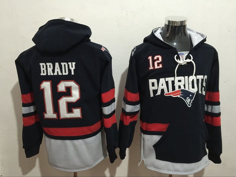 2017 New England Patriots 12 Tom Brady Hoodie Sweatshirt