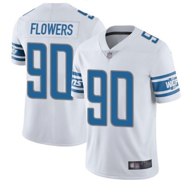 NFL Lions 90 Trey Flowers White Vapor Untouchable Limited Men Jersey