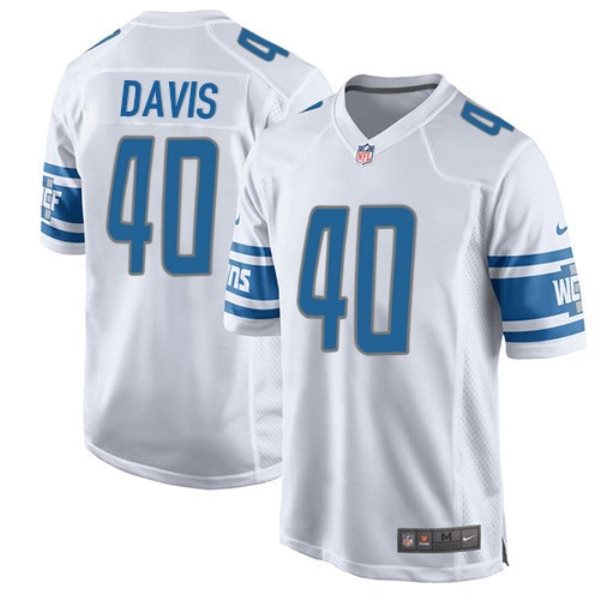 Nike Detroit Lions 40 Jarrad Davis 2017 NFL Draft White Game Men Jersey