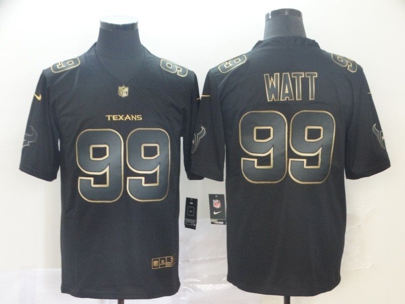 Nike Texans 99 J.J. Watt Black Gold Vapor Untouchable Limited Men Jersey
