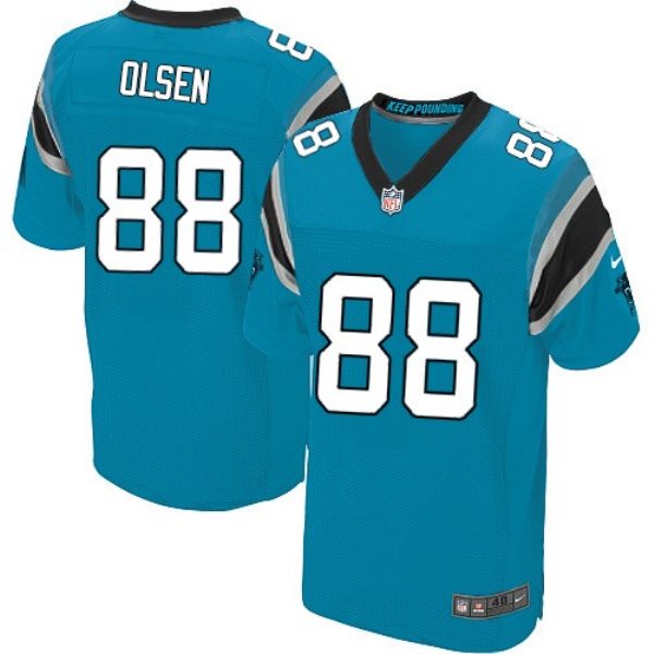 Nike Carolina Panthers No.88 Greg Olsen Blue Men's Football Elite Jersey