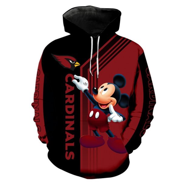 NFL Arizona Cardinals Disney Mickey Mouse Pullover Hoodies