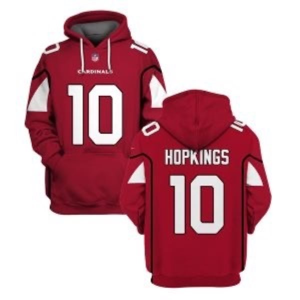 NFL Cardinals 10 DeAndre Hopkins Red 2021 Stitched New Hoodie
