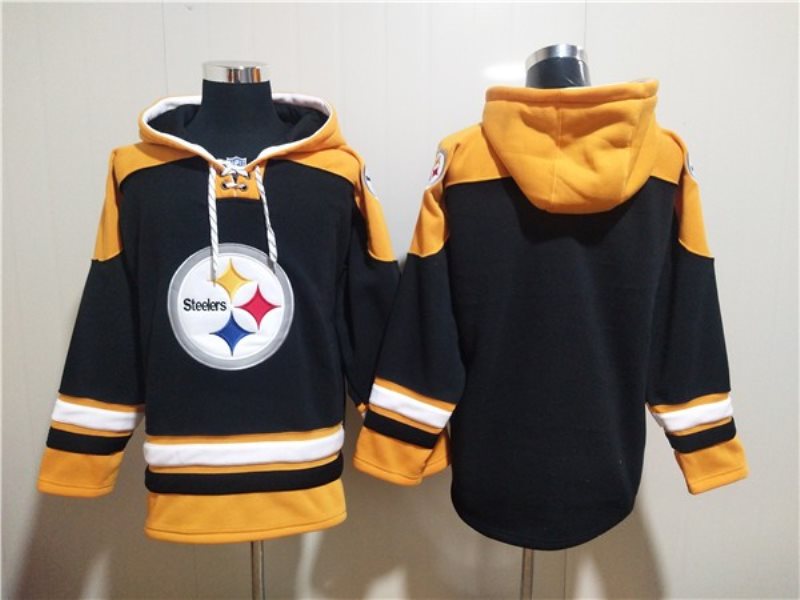 Nike Steelers Bank Black Ageless Must-Have Lace-Up Pullover Hoodie