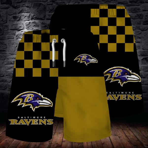 NFL Baltimore Ravens Fashion Beach Shorts