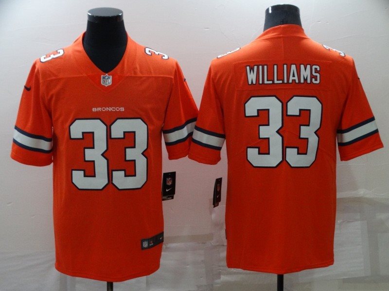 Nike Broncos 33 Javonte Williams Orange Color Rush Limited Men Jersey