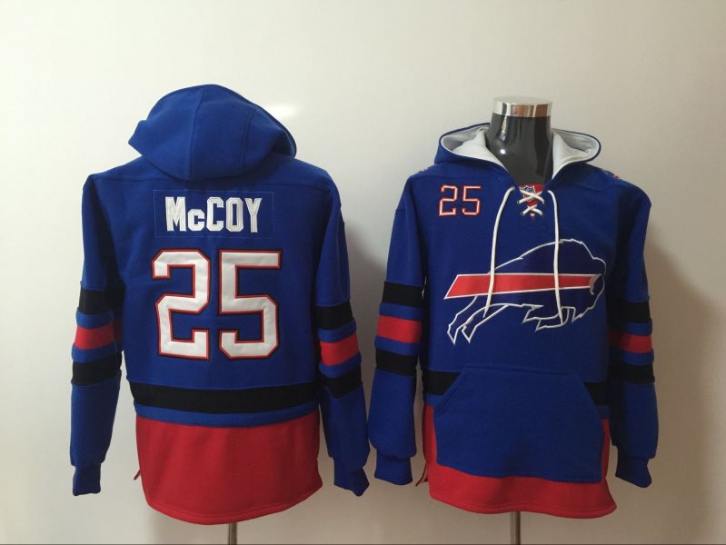 Nike Buffalo Bills 25 LeSean McCoy Blue All Stitched Hooded Men Sweatshirt