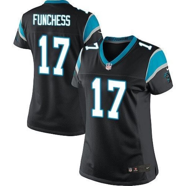 Nike Panthers 17 Devin Funchess Black Team Color Women Stitched NFL Elite Jersey