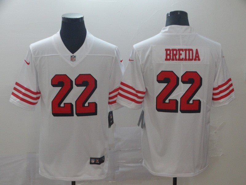 Nike 49ers 22 Matt Breida White Color Rush Limited Men Jersey