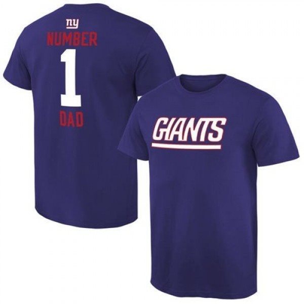 NFL New York Giants Pro Line Number 1 Dad T-Shirt Royal Blue