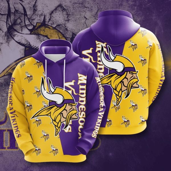 NFL Minnesota Vikings 3D Print Team Logo Hoodie