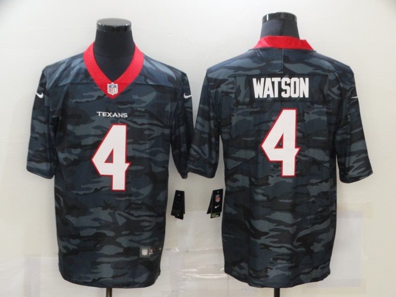 Nike Texans 4 Deshaun Watson 2020 Black Camo Limited Men Jersey