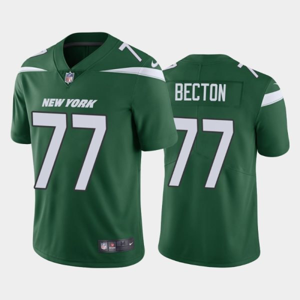 Nike Jets 77 Mekhi Becton Green 2020 NFL Draft Vapor Limited Men Jersey