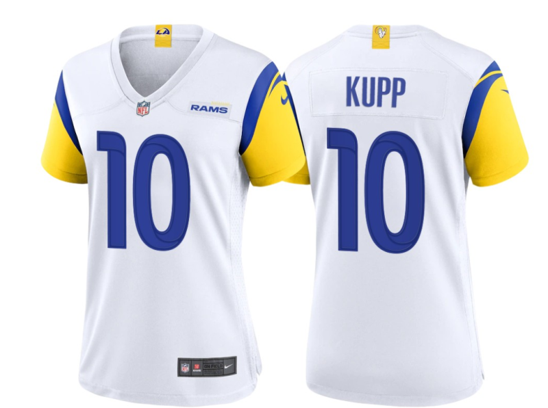 Nike Rams 10 Cooper Kupp White Vapor Limited Women jersey