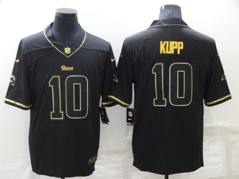 Nike Rams 10 Cooper Kupp Black Gold Vapor Limited Men Jersey