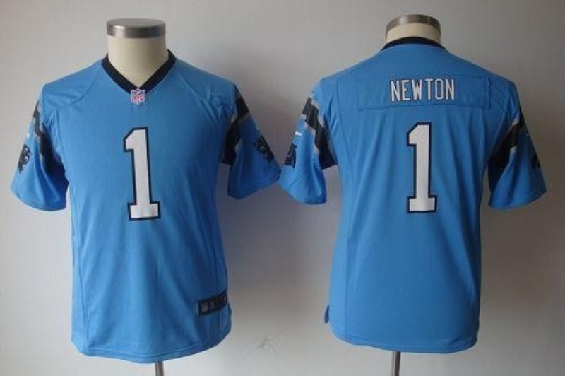 Youth Nike Carolina Panthers 1 Cam Newton Blue Game Jersey