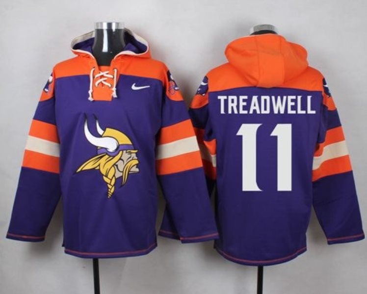 Nike Vikings 11 Laquon Treadwell Purple Player Pullover NFL Sweatshirt Hoodie