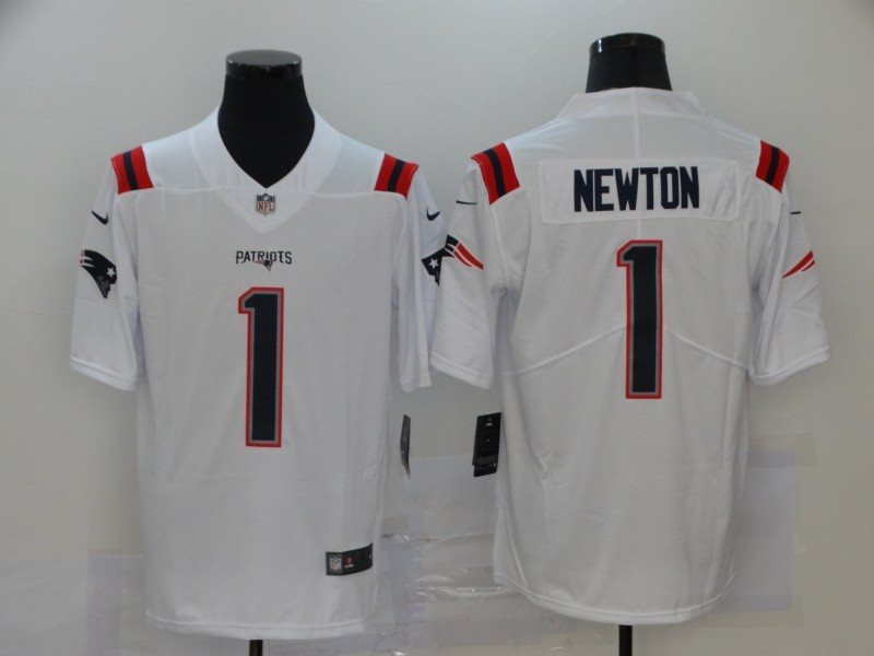 Nike Patriots 1 Cam Newton White 2020 New Vapor Untouchable Limited Men Jersey