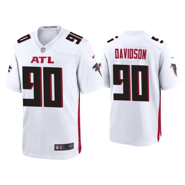 Nike Falcons 90 Marlon Davidson White 2020 NFL Draft Vapor Limited Men Jersey