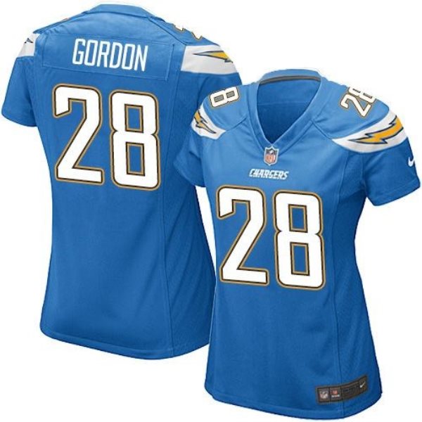 Nike Chargers 28 Melvin Gordon Electric Blue Alternate Women Stitched NFL New Elite Jersey