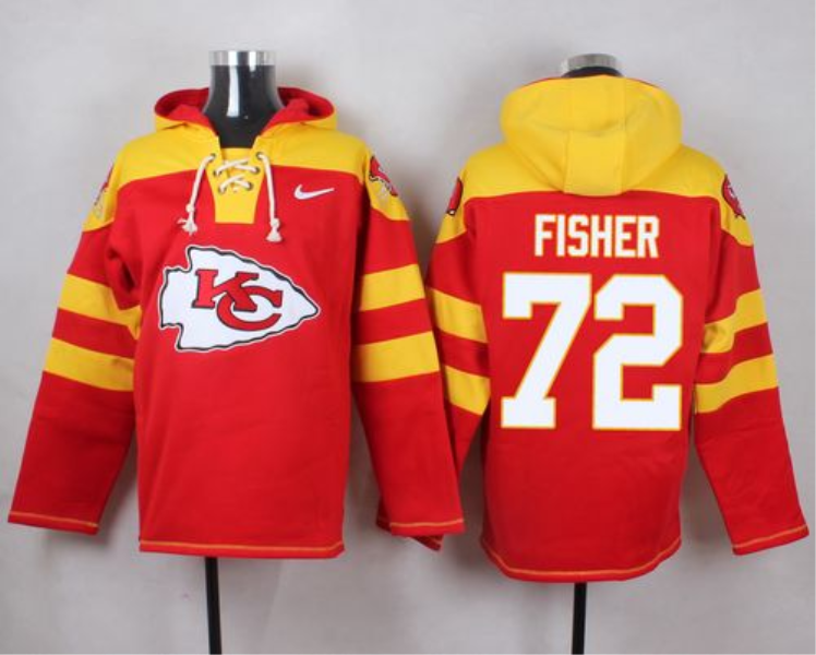 Nike Chiefs 72 Eric Fisher Red Player Pullover NFL Sweatshirt Hoodie