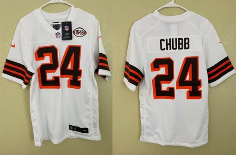 NFL Browns Customized 2020 White Limited Men Jersey