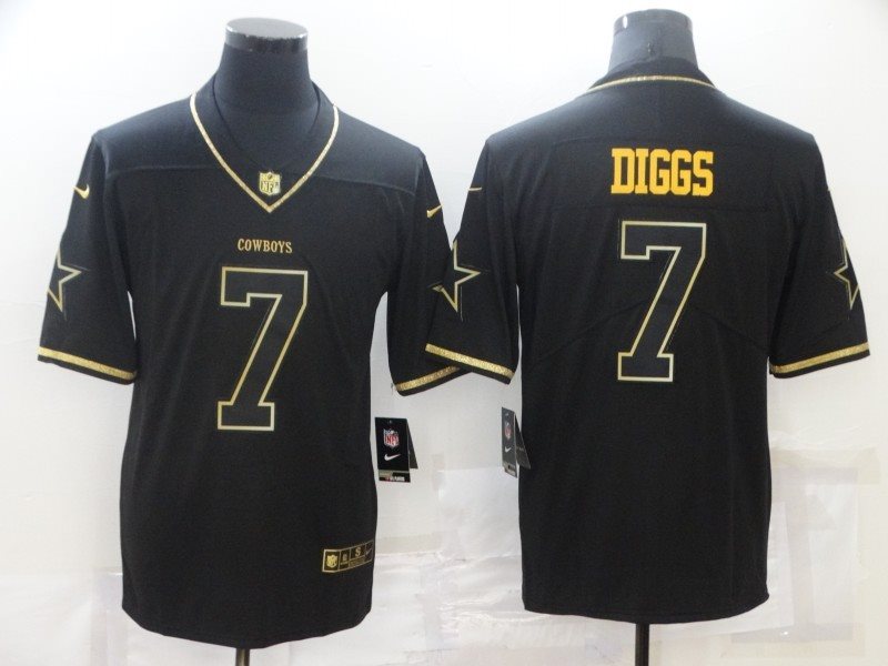 Nike Cowboys 7 Trevon Diggs Black Gold Vapor Limited Men Jersey