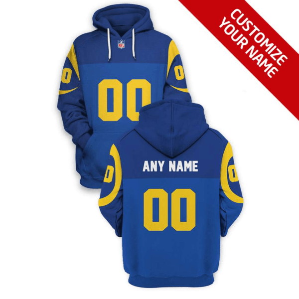 NFL Rams Customized Blue 2021 Stitched New Hoodie
