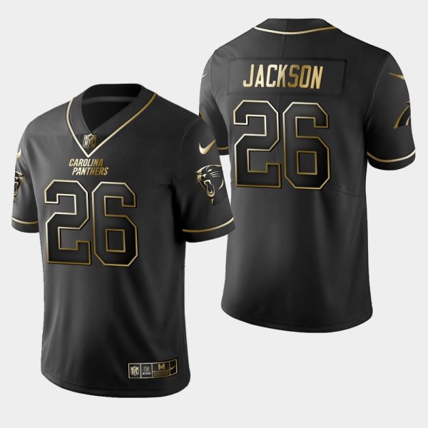 Nike Panthers 26 Donte Jackson Black Gold Vapor Untouchable Limited Men Jersey