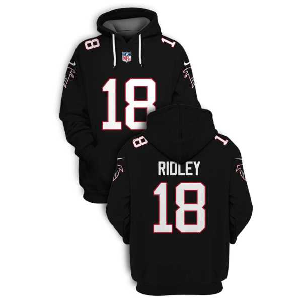 NFL Falcons 18 Calvin Ridley Black 2021 Stitched New Hoodie