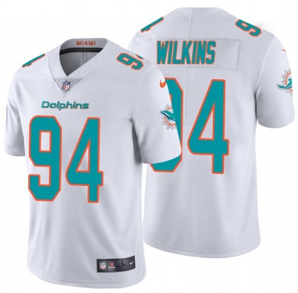 Nike Dolphins 94 Christian Wilkins White Vapor Untouchable Limited Men Jersey
