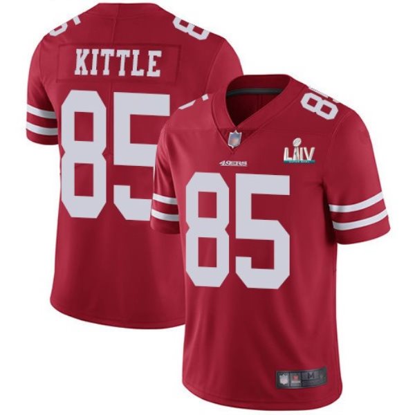 Nike 49ers 85 George Kittle Red Super Bowl LIV Vapor Untouchable Limited Men Jersey