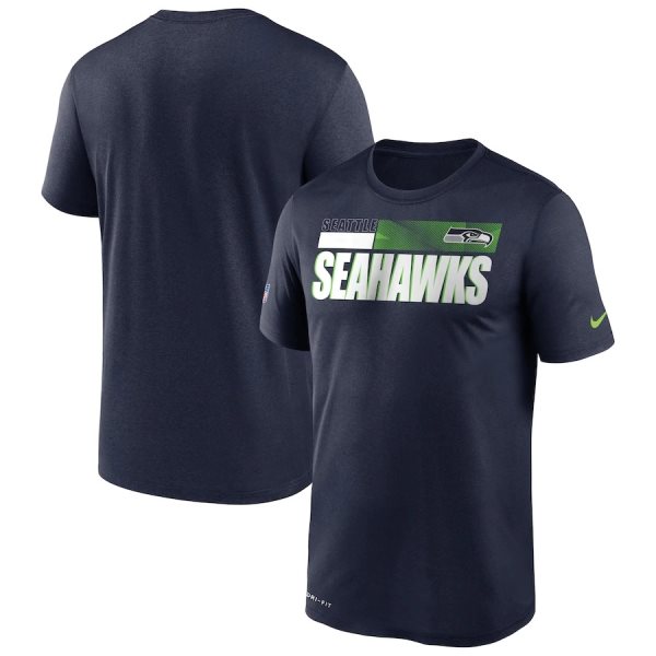 NFL Seattle Seahawks 2020 Navy Sideline Impact Legend Performance T-Shirt