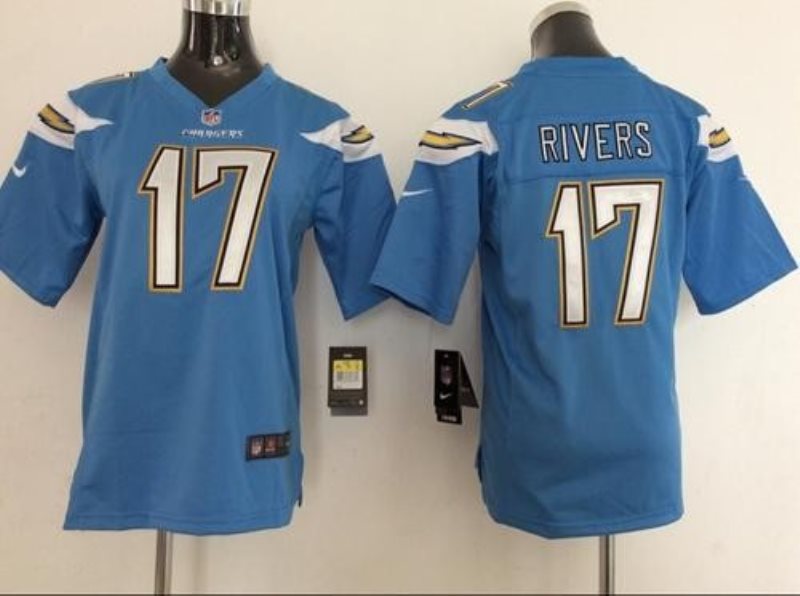 Nike Chargers 17 Philip Rivers Electric Blue Alternate Youth Stitched NFL New Elite Jersey