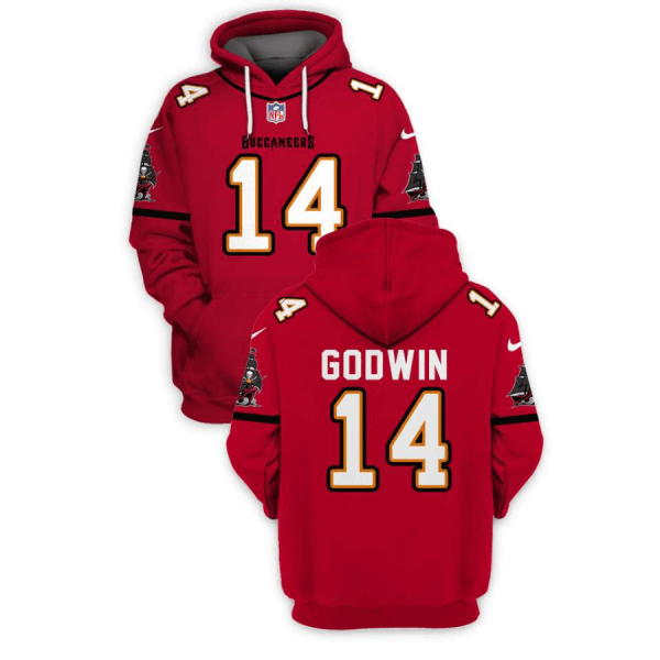 NFL Buccaneers 14 Chris Godwin Red 2021 Stitched New Hoodie