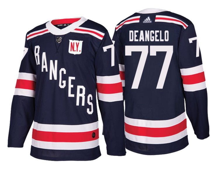 NHL Rangers 77 Tony DeAngelo Navy 2018 Winter Classic Adidas Men Jersey