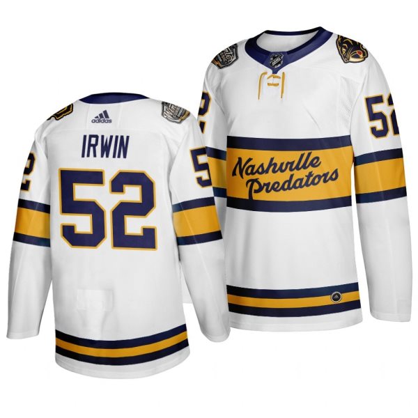 NHL Predators 52 Matt Irwin White 2020 Winter Classic Adidas Men Jersey