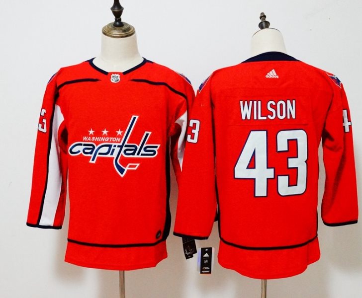 NHL Capitals 43 Tom Wilson Adidas Red Women Jersey