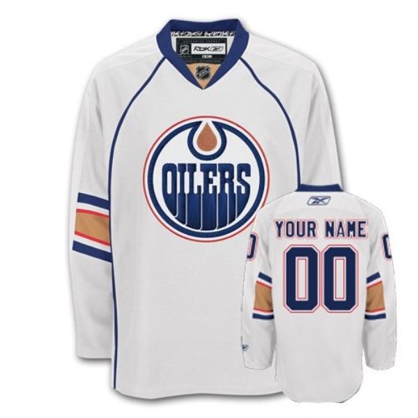 NHL Oilers White Customized Men Jersey